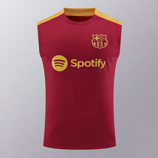 He jiagong 2425 barcelona sleeveless football training suit men's barcelona jersey vest warm-up suit summer sportswear vest 2425 barcelona maroon single top s