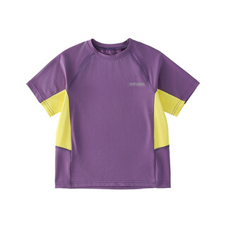 Miantiantang sun protection + cooling feeling miantiantang children's t-shirt baby short-sleeved girls' tops boys summer clothes new style dark purple 140