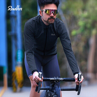 Cycling windbreaker mountain bike spring and autumn cycling windbreaker windproof men's and women's bicycle tops mountain road long-sleeved jacket versatile black 2xl 140-160jin jin equals 0.5 kg