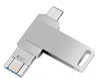 华为 小米 苹果手机大容量1tb  u盘1t电脑两用type-cvivo优盘512g 浅灰色 银色512G