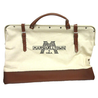 Marshalltown canvas tool bag durable leather bottom 20 x 7 x 15 831l