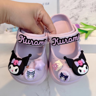 源夫人儿童拖鞋女孩夏季紫色酷洛米女童洞洞鞋2024新款夏季女款外穿洋气 紫色-(库洛米+库字母) 28 -29(28-29(内长19cm