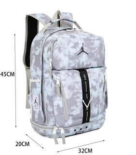 Nba vibe flyers classic no. 23 embroidery student middle and high school college bag sports aj backpack large capacity american basket camouflage gray