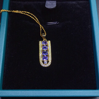 Chishe new spot light luxury fashion super flash natural tanzanite pendant necklace s925 sterling silver inlaid exquisite and beautiful