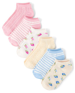 The children's place girls' socks variety pack ditsy 6 pack large