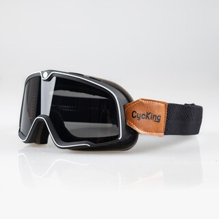 Cycking motorcycle goggles retro harley helmet goggles motorcycle windshield glasses off-road riding windproof sand uv black belt goggles + black tea lenses one size (adjustable elastic band)