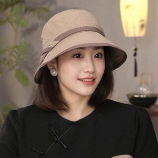Shenggeer light and quick-drying sun protection hat spring and autumn 2025 new style fisherman hat cool hat covering face travel sun hat women khaki color adjustable