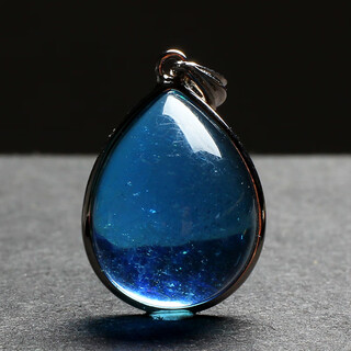 Aquamarine pendant brazilian water drop dark blue green gemstone necklace for women to see the actual video please contact customer service
