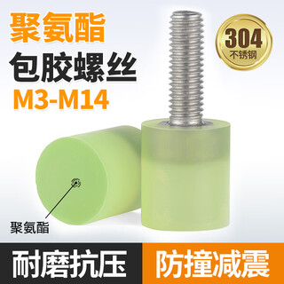 Jinggong stainless steel polyurethane coated screws buffer anti-collision screws shock-absorbing screws excellent rubber head bolts m4m5m6m8 m3*6-8*10 (1 piece)