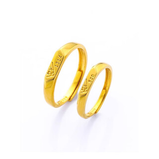 Taijufu gold-wrapped silver ring for women gold color 1314 couple ring 520 live ring for men to give to girlfriend birthday gift 520 women's one