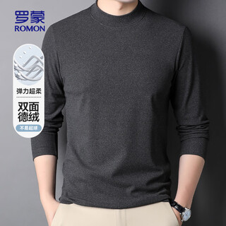 Romon half turtleneck german velvet autumn and winter warm long-sleeved men's fashionable casual versatile t-shirt 840 gray 180