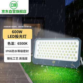Yaming led floodlight spotlight outdoor construction site factory workshop sign lighting ip66 waterproof grade 600w-6500k white light