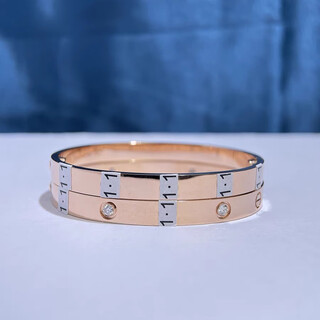 Oeinoein 18k rose gold full diamond bracelet love wide version four diamond gypsophila bracelet au750 high-end jewelry