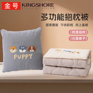 Gold pillow and quilt dual-purpose office pillow and blanket 2-in-1 car pillow and quilt sofa cushion gray