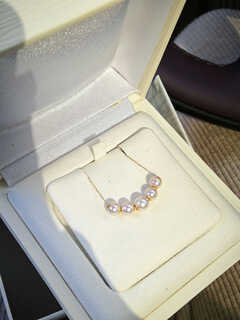 Shengbei 6a almost flawless perfect circle aurora 5-8mm seawater akoya smile chain gypsophila clavicle chain sterling silver k gold chain k gold chain seawater akoya pearls