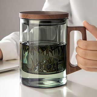 Yipot tea cup for men to make tea, large-capacity tea water separation glass cup, office high-end personal drinking green tea cup