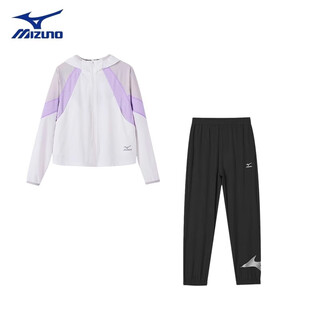 Mizuno mizuno children's official authentic children's clothing summer new sunproof jacket mosquito-proof pants set two-piece set for older children white black 160 cm (85-100jin jin is equal to 0.5kg)