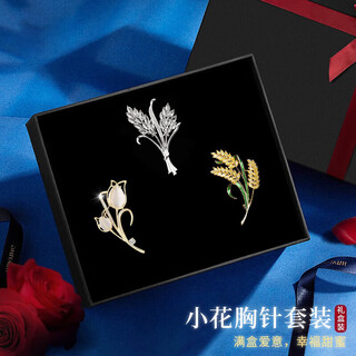 Idel brooch set for women, high-end, exquisite, high-end, light luxury brooch, high-end valentine's day birthday gift box for elders h414 one autumn leaf brooch 3-piece set