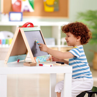 Hape drawing board foldable portable dual-use desktop easel drawing board boys girls children children's gift desktop portable easel e1062