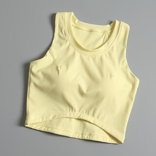 Lulu women's running shockproof summer yoga vest beautiful back pilates fitness bra underwear mango yellow m