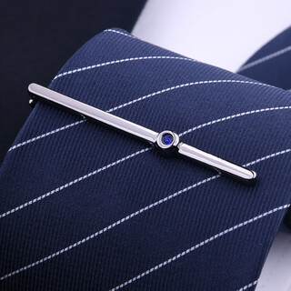 Lieshang lavalier men's formal gold silver tie clip simple accessories business lavalier men's and women's pins gunmetal blue diamond tie clip