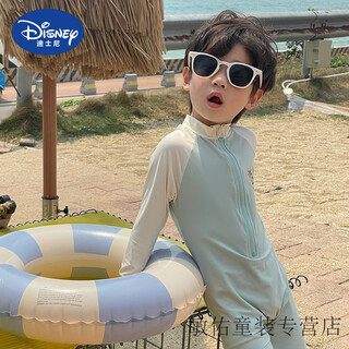 Disney children's swimsuit for boys and girls 2025 new one-piece long-sleeved sunscreen quick-drying swimsuit baby beach vacation swimsuit coconut dinosaur (+ hat) 90 #