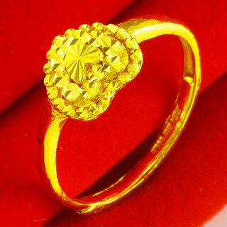 Shangshuo gold industry gold ring 9999 pure gold women's crushed ice pure gold index finger ring love-shaped birthday gift for wife by gram weight approximately 3.02-3.1g (including labor cost 30)