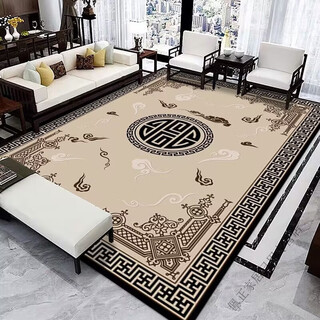 Meikejie new chinese style living room carpet bedroom sofa coffee table mat home large area office full carpet dirty resistant anti-slip chinese style-1 picture 200cm*300cm centimeter