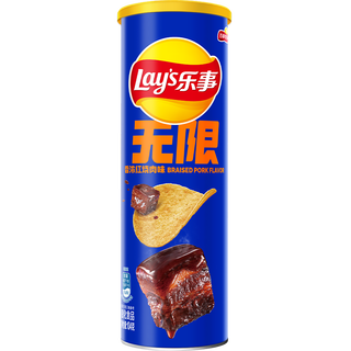 Lay's unlimited potato chips fragrant braised pork flavor 104g canned puffed food snacks snack food