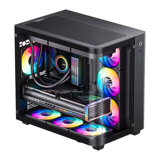 Jonsbo tk3 sea view room chassis atx computer host column-free curved glass side transparent desktop 360 water-cooled matx desktop game e-sports type-c tk-3 black (supports atx motherboard/360 water cooling)