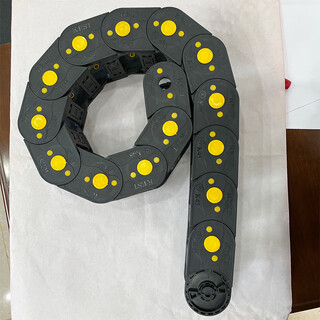 Customized manufacturer direct supply inner height 45 yellow dot drag chain plastic nylon tank chain bridge type closed type open on both sides 45*125 closed type