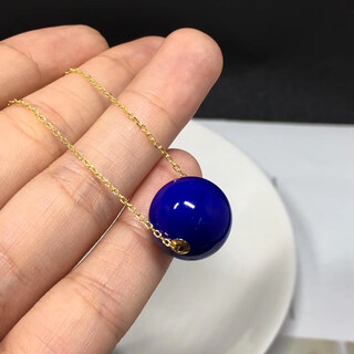 Oemg8a collectible afghan lapis lazuli passepartout pendant single bead clavicle chain no white no gold 18k gold inlaid 15m passepartout (14k gold-filled chain)