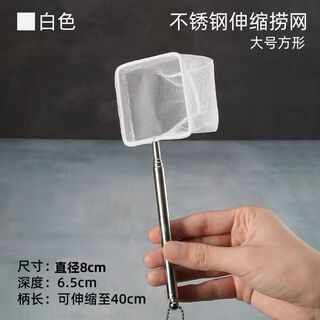 Ruoyu stainless steel retractable fishing net fish tank fishing small 3d fishing net pocket dense net tropical ornamental fish fishing net square large