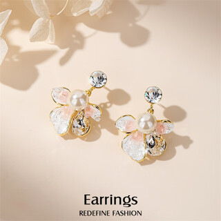 Qlady flower earrings female temperament and high-end spring and summer earrings for women 2025 new light luxury earrings earrings birthday gift