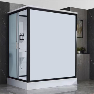 Jomoo integrated shower room smc integrated toilet integrated mobile shower room factory dormitory apartment room renovation room black frame 1.4*1.1 side door with toilet + new model does not include steam