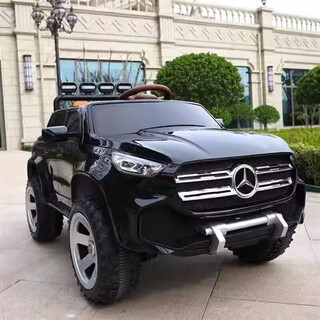 Haowa mercedes-benz children's remote control car can sit on electric car pickup truck toy for boys and girls four-wheel double large off-road vehicle version painted black/remote control/swing/soft wheel/soft seat/four drive