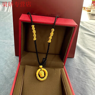 Graycewody old phoenix 999 gold material, sturdy and durable pendant buddha head with safety buckle hand-knitted necklace, fashionable heritage, default old phoenix gold store model