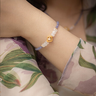 Junpo tanya original phalaenopsis natural tanzanite necklace women's clavicle chain niche high-end jewelry handmade pendant phalaenopsis tanzanite bracelet 15+6cm