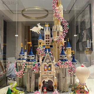 电迈积木拼装儿童6-12岁女生生日礼物迪士尼城堡2024新款玩具巨大型 迪士尼玫瑰城堡庄园+灯光+工具+