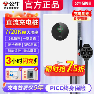Bull dc charging pile 20kw new energy vehicle home fast charging nine holes adapted to hongqi eqm5 nio tesla 7kw dc charging pile package basic installation