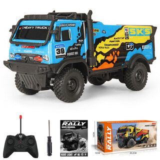 Zhouke remote control big truck 1 35 off-road luminous truck rechargeable truck holiday gift children's electric car zk01 heavy truck blue self-supplied battery package 2 (with 5 batteries)