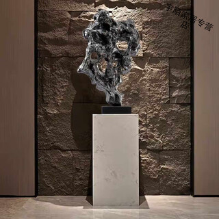 Yumo modern abstract sculpture ornaments handicrafts villa stairs hotel lobby corridor aisle floor-standing art decorations taihu stone + base total height 138cm/customized