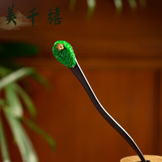 Beautiful millennium new chinese style dry green jade hairpin simple wooden national style cheongsam hanfu hair accessories ming dynasty headdress jade hairpin