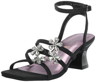 Steve madden girls' lottie heeled sandals, black, 2 kids black 2 kids