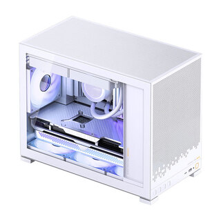 Jonsbo d32 pro computer case matx desktop glass side transparent small case 240 water-cooled compact desktop mini host back plug type-c d32 std standard version white (supports matx motherboard)