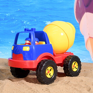 Rrlfcs children's beach toy car set large baby play sand digging hourglass shovel tool cassia children large mixer truck