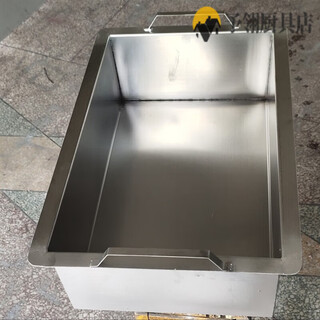 Beiyou custom-made stall commercial gas thickened stainless steel inner pot fried chicken fillet clavicle fritters meatballs rectangular fryer without lid inner diameter *24*15 30cm