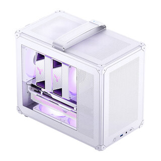 Jonsbo c6 max white portable small case matx computer main case glass side transparent mini portable desktop itx compact desktop supports type-c interface c6 max white (matx motherboard/atx power supply)