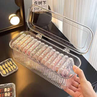 Nail storage box, acrylic, dust-proof, handmade nail polish, special sealed box, transparent manicure packaging box, most popular nail art storage box among sisters on the internet, textured flip-top box + 14 7.5cm independent boxes, free glue