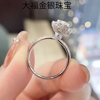 Pt950 platinum bouquet with moissanite and diamond ring for women 18k luxury ice queen personalized new proposal light luxury style bouquet 1 carat ring with adjustable opening